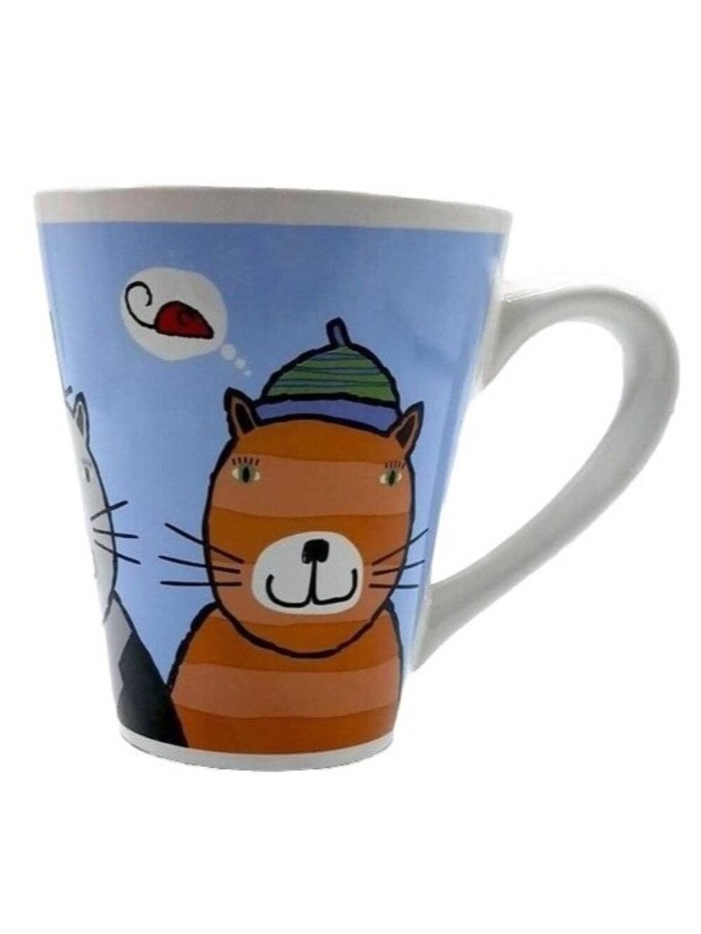 Riviera Van Beers Kitty Cat Mug Blue 10oz Signature Stoneware Cat Lady Vintage